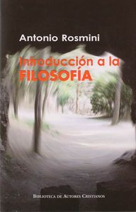 Introducción a la filosofía, de Rosmini (1797-1855), Antonio | portada del libro
