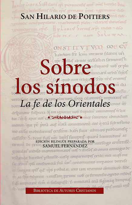 Sobre los sínodos, de Hilario de Poitiers, Santo | portada del libro