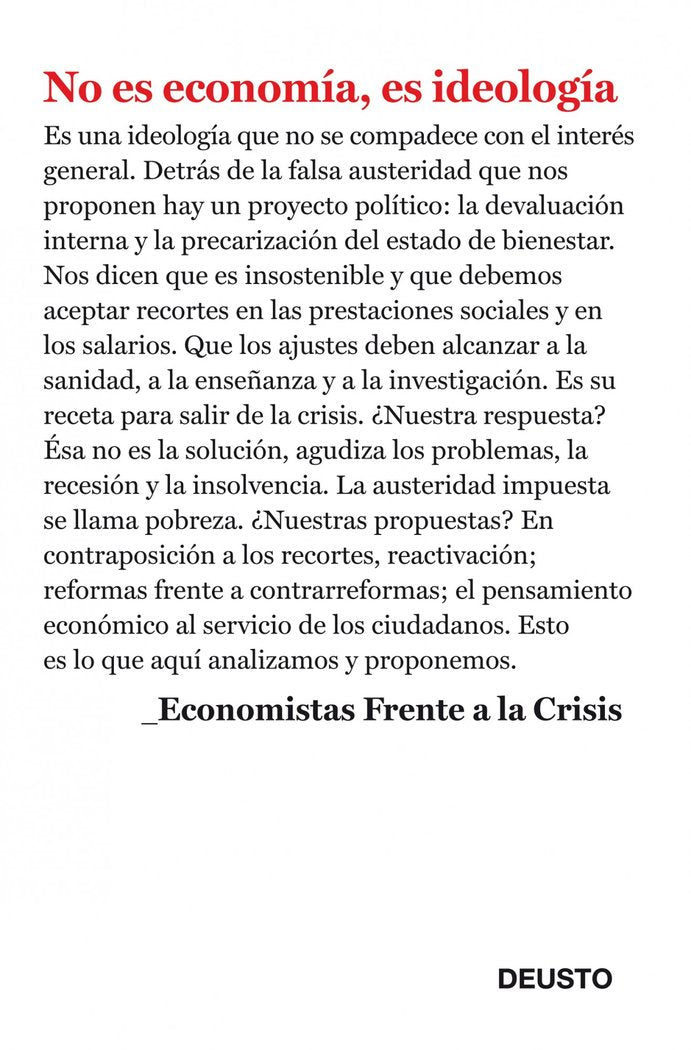 No es econom¡a, es ideolog¡a, de JORGE FABRA | portada del libro