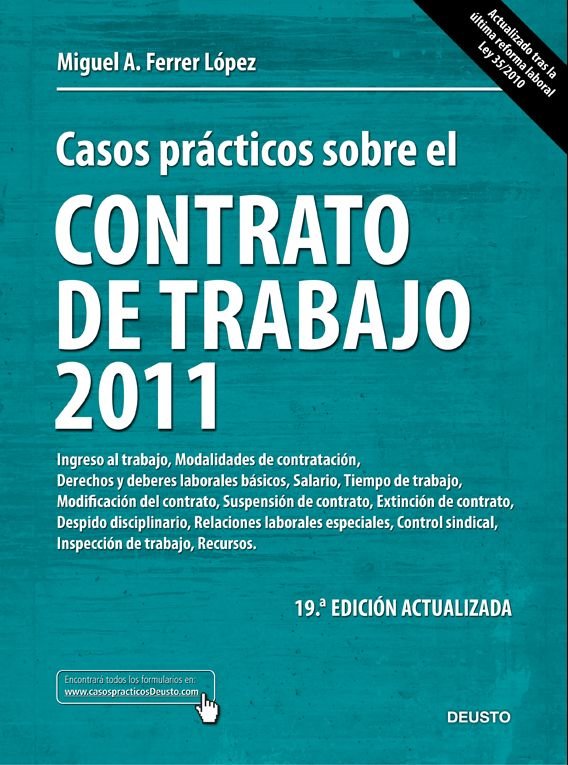 Casos prácticos sobre el contrato de trabajo 2011, de Ferrer López | portada del libro