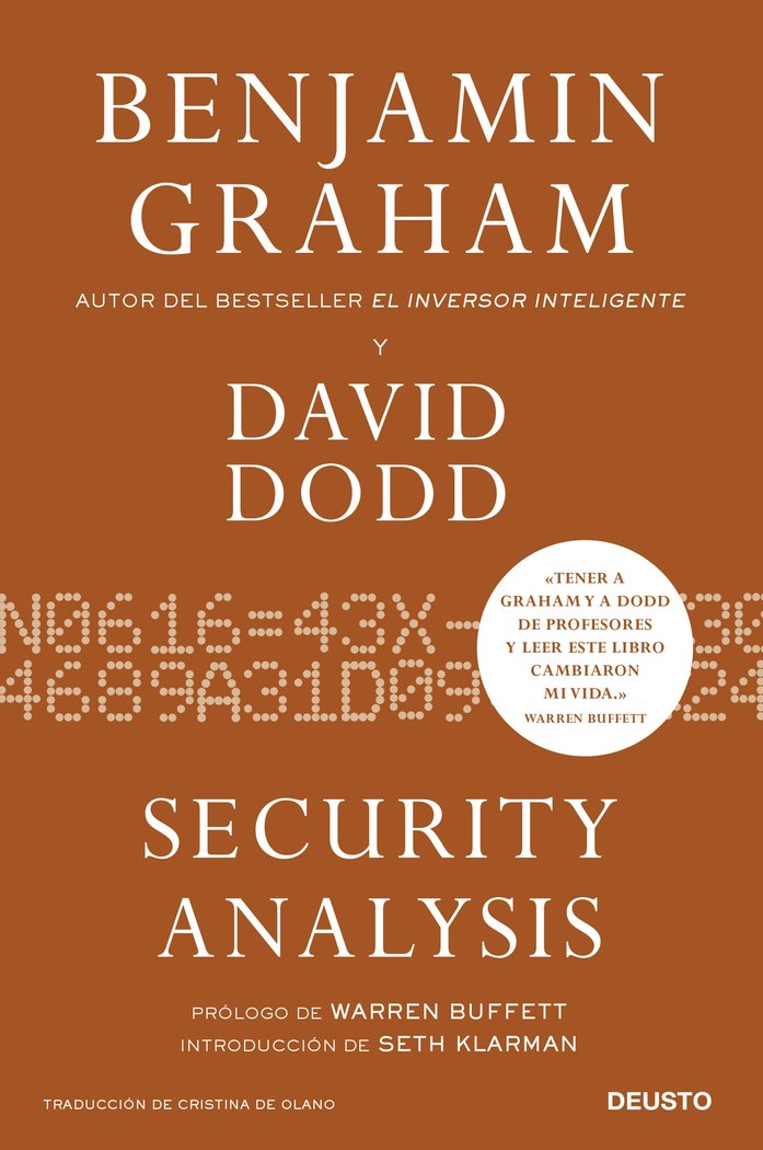 SECURITY ANALYSIS, de BENJAMIN GRAHAM | portada del libro