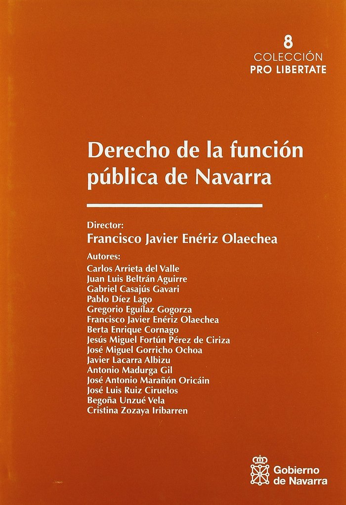 Derecho de la función pública de Navarra, de Arrieta del Valle | portada del libro