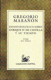Ensayo biológico sobre Enrique IV de Castilla y su tiempo, de Marañón | portada del libro