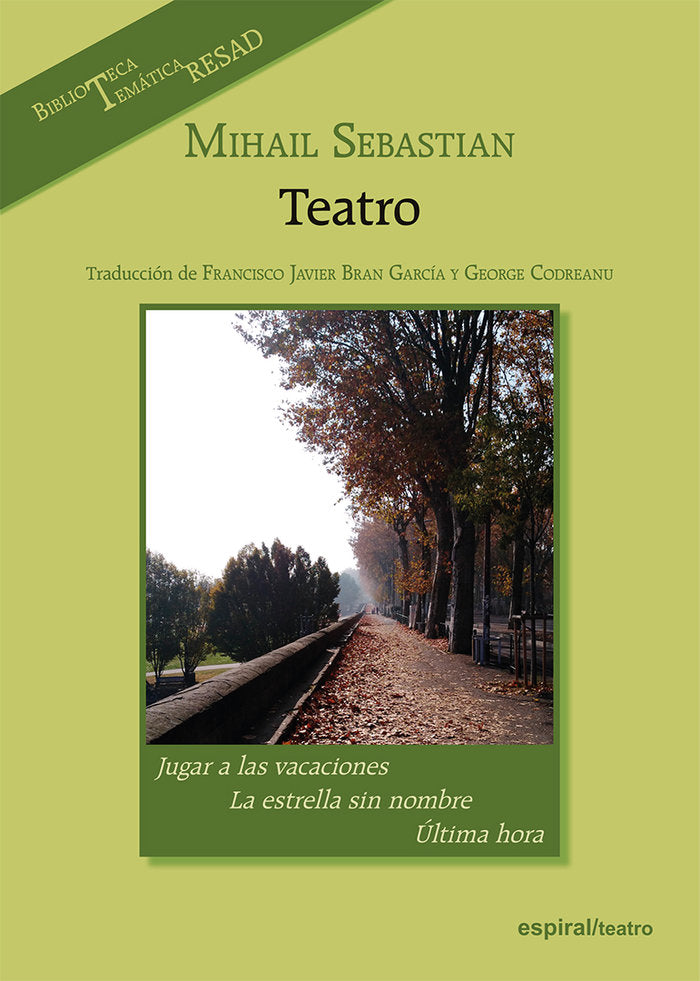 MIHAIL SEBASTIAN TEATRO | portada del libro