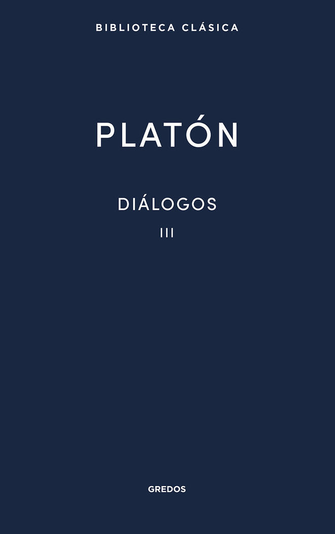 DIÁLOGOS III PLATÓN, de Platón | portada del libro