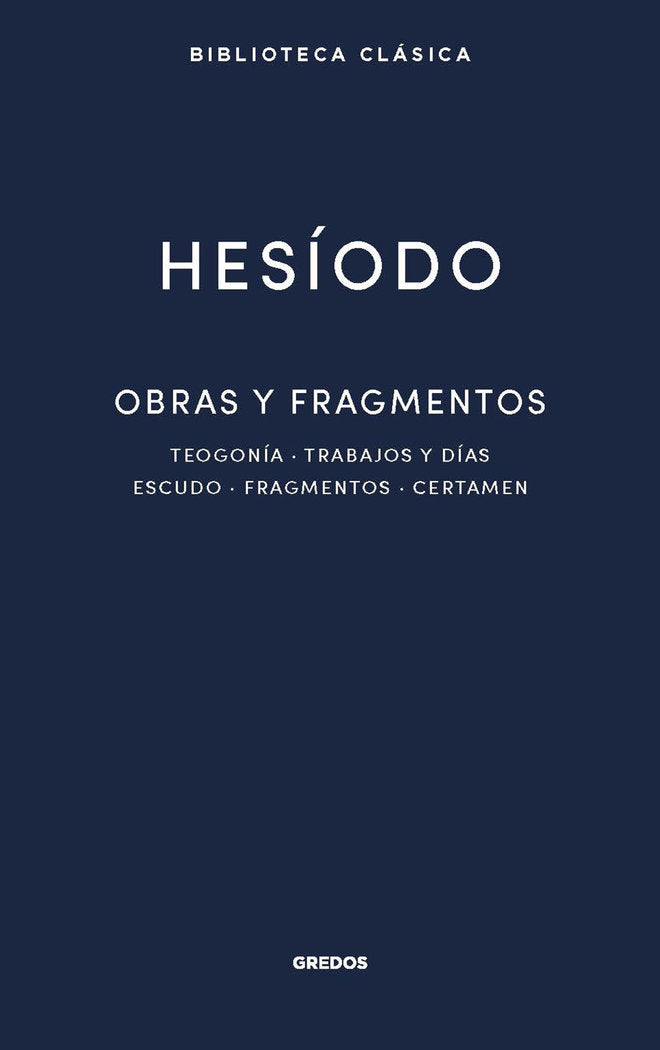 OBRAS Y FRAGMENTOS, de Hesíodo | portada del libro