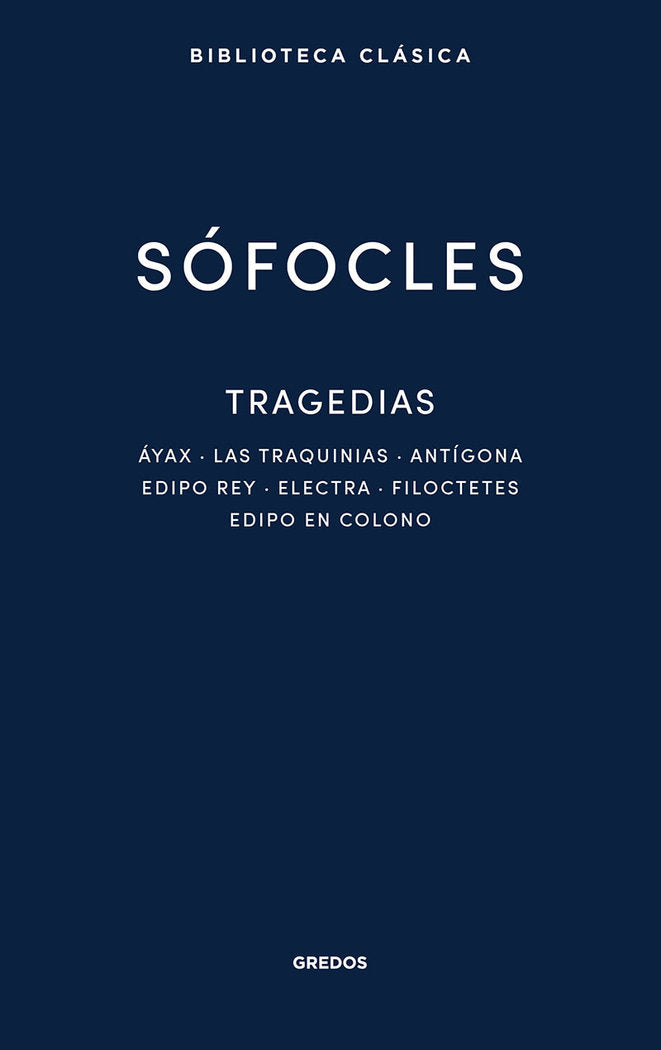 TRAGEDIAS, de SOFOCLES | portada del libro