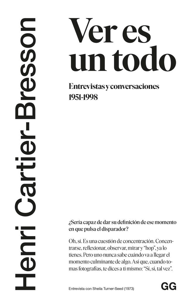 Ver es un todo, de Cartier-Bresson | portada del libro