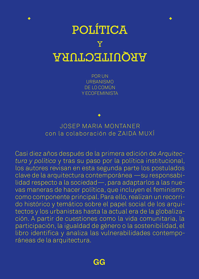 Política y arquitectura, de Montaner, Josep Maria | portada del libro