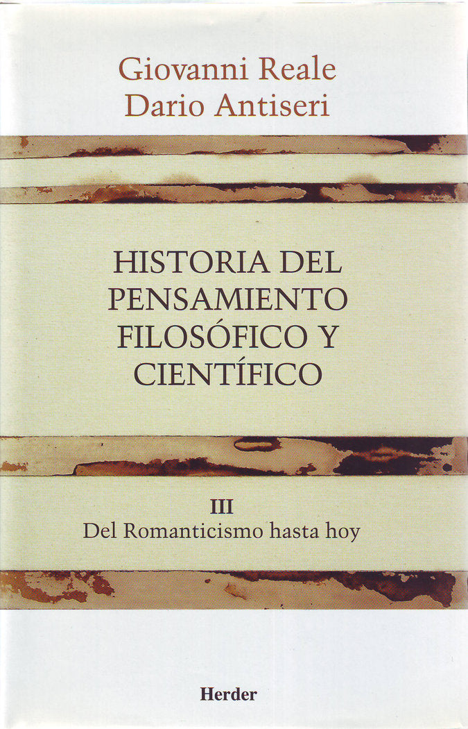 Historia del pensamiento filosófico y científico III, de Reale, Giovanni | portada del libro
