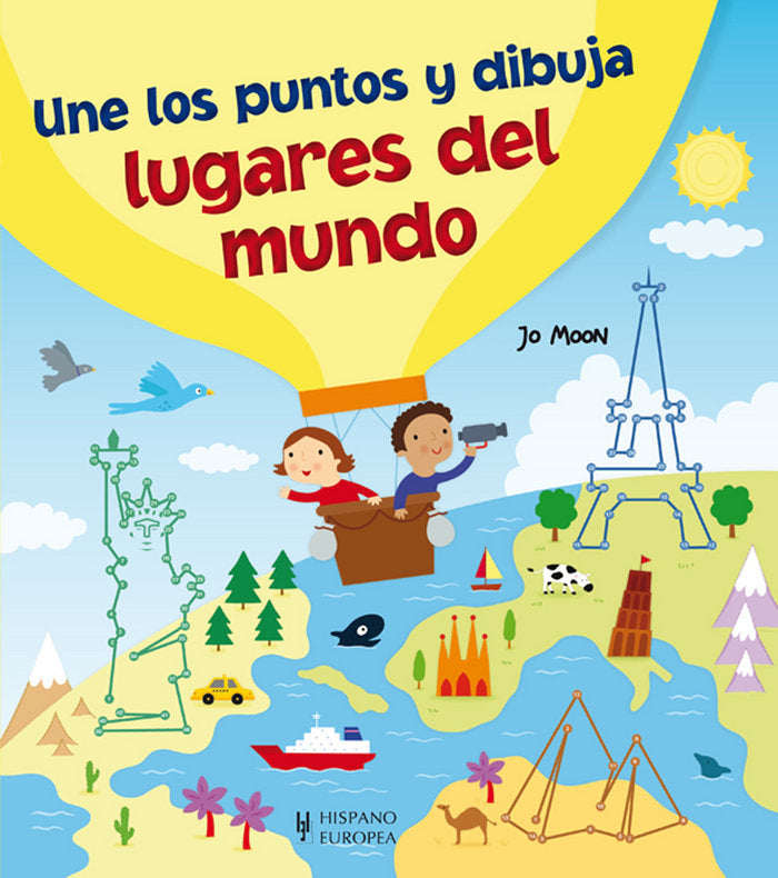 Une los puntos y dibuja lugares del mundo, de Moon, Jo | portada del libro