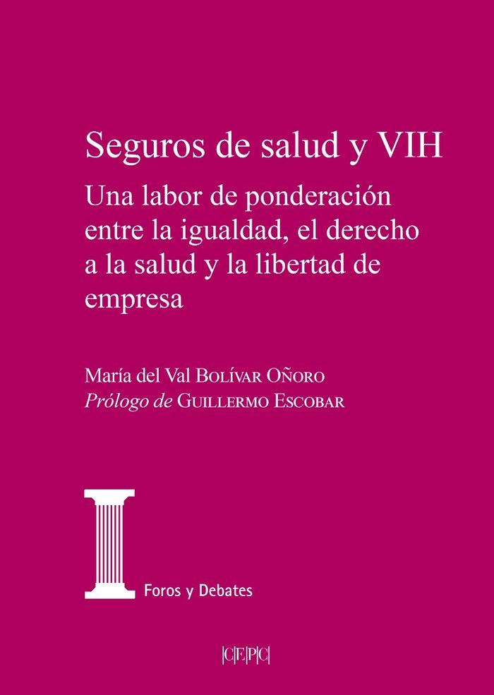 SEGUROS DE SALUD Y VIH, de BOLIVAR OÑORO, MARIA DEL VAL | portada del libro