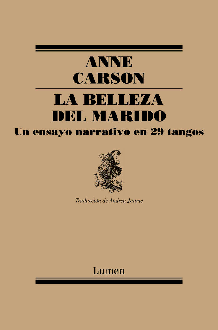 La belleza del marido, de Carson, Anne | portada del libro