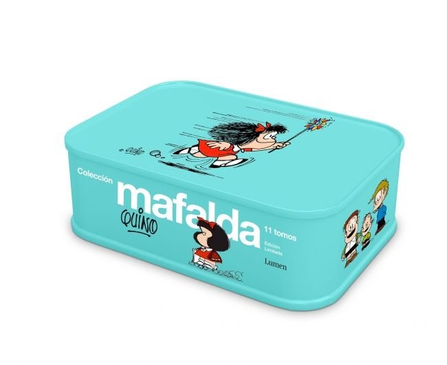 COLECCION MAFALDA 11 TOMOS EN UNA LATA EDICION LIMITADA, de QUINO | portada del libro