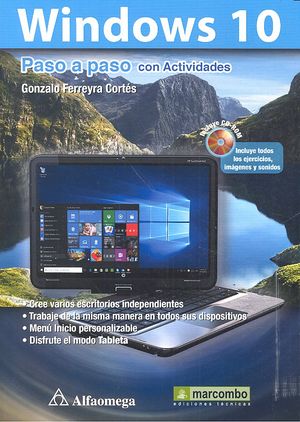 ++++Windows 10 Paso a paso con Actividades, de Ferreyra Cortés | portada del libro