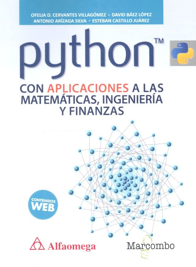 Python con aplicaciones a las matemáticas, ingeniería y finanzas, de Varios autores | portada del libro