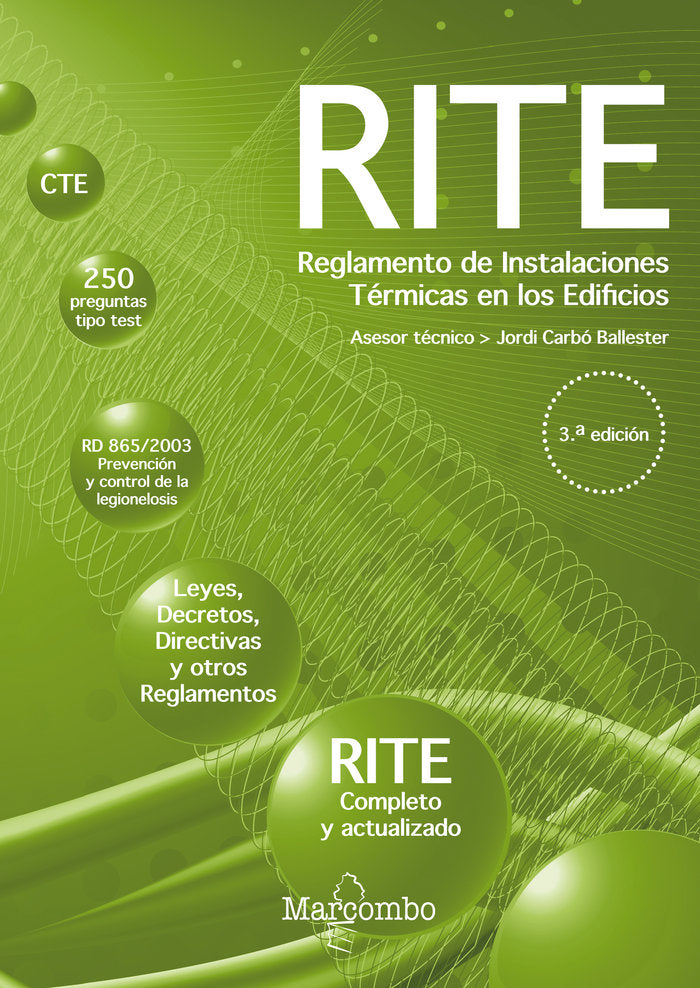 REGLAMENTO DE INSTALACIONES TERMICAS EN LOS EDIFICIOS 3ED, de CARBO BALLESTER, JORDI | portada del libro