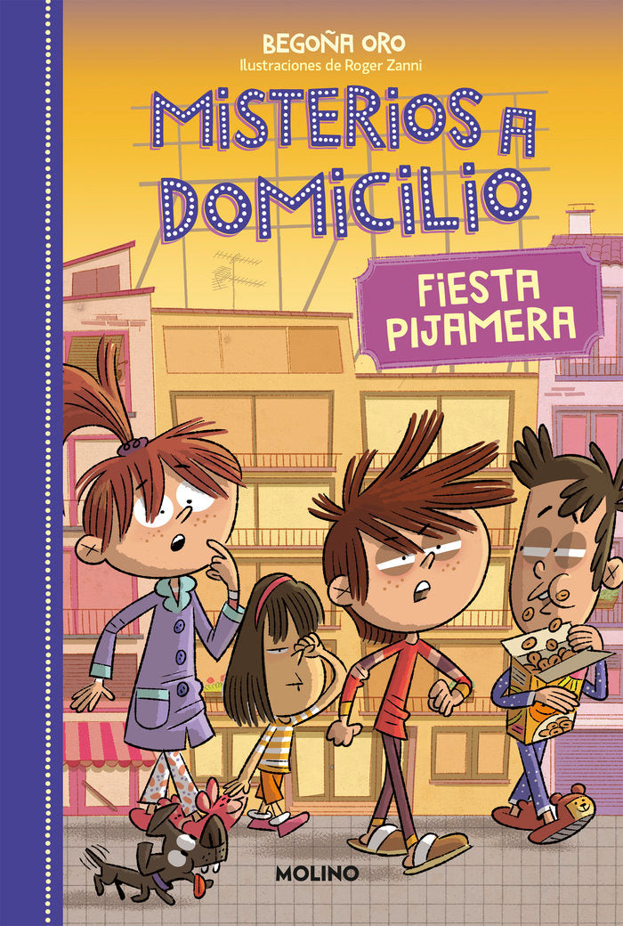 Fiesta pijamera (Misterios a domicilio  7), de Oro Begoña | portada del libro