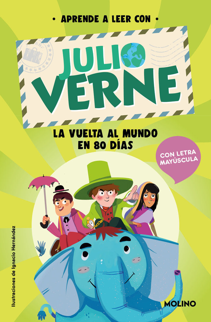La vuelta al mundo en 80 días (Aprende a leer con Julio Verne), de VERNE | portada del libro