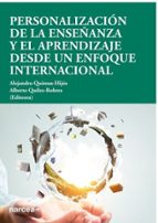 PERSONALIZACION ENSEÑANZA Y APRENDIZAJE DESDE ENFOQUE INTER, de ALEJANDRO QUINTAS HIJOS | portada del libro