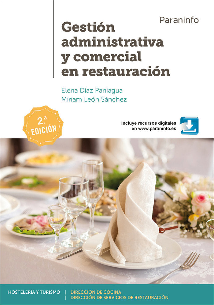 Gestión administrativa y comercial en restauración 2.ª edición 2019, de DÃAZ PANIAGUA, ELENA | portada del libro