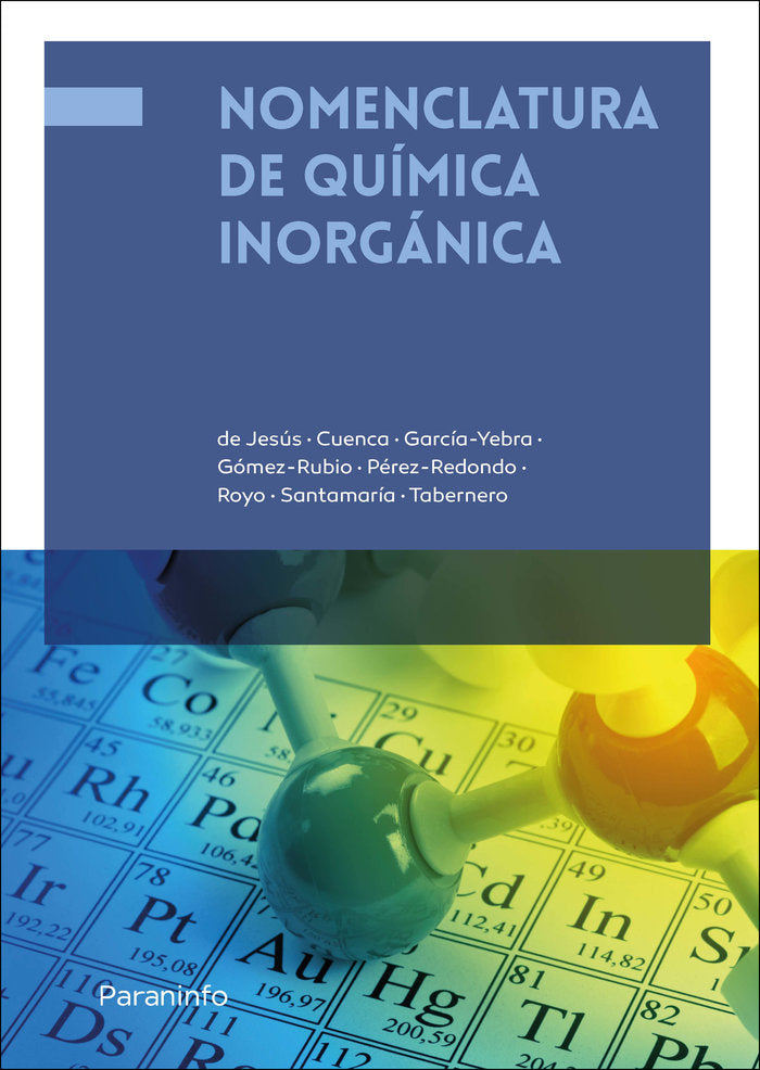 NOMENCLATURA EN QUIMICA INORGANICA, de PEREZ REDONDO, ADRIAN | portada del libro