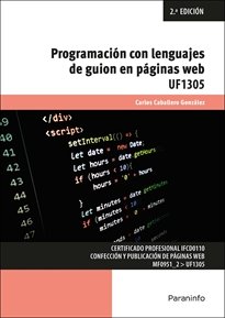 PROGRAMACION CON LENGUAJES DE GUION EN PAGINAS WEB, de CABALLERO GONZALEZ, CARLOS | portada del libro