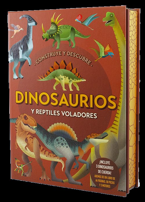 CONSTRUYE Y DESCUBRE DINOSAURIOS Y REPTILES VOLADORES | portada del libro