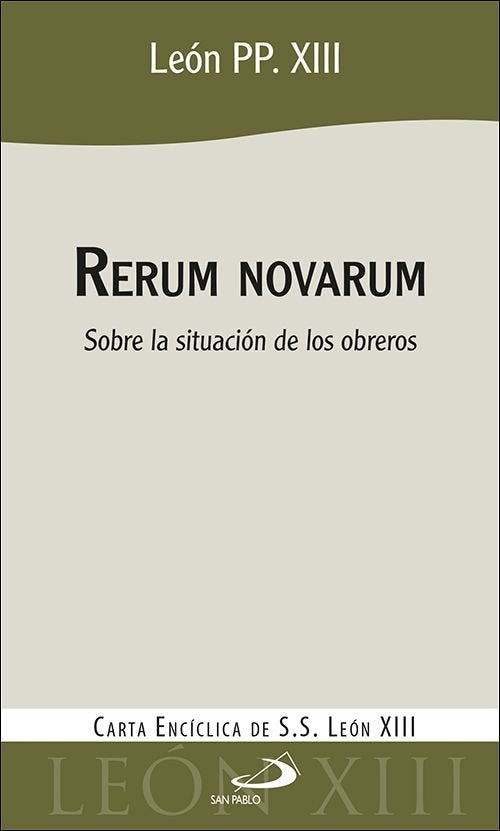 RERUM NOVARUM, de LEON XIII, PAPA | portada del libro