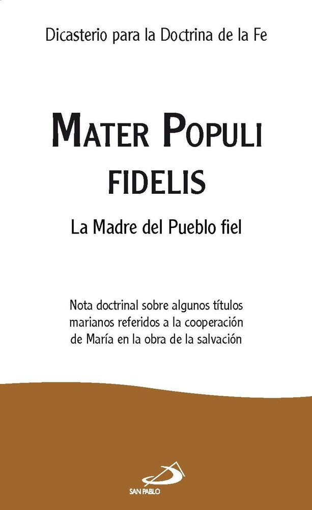 MATER POPULIS FIDELIS, de LEON XIV, PAPA | portada del libro