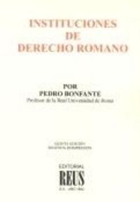 Instituciones de Derecho romano, de Bonfante, Pedro | portada del libro
