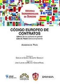 Código europeo de contratos de la Academia de Pavía, de de Cores Helguera, Carlos | portada del libro