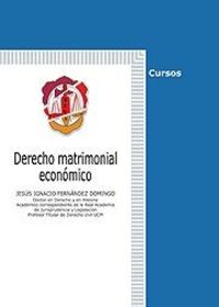 Derecho matrimonial económico, de Fernández Domingo | portada del libro