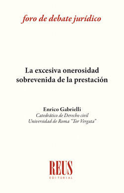 La excesiva onerosidad sobrevenida de la prestación, de Gabrielli | portada del libro