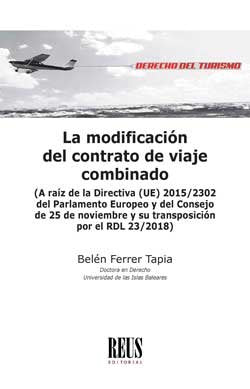 La modificación del contrato de viaje combinado, de Ferrer Tapia, Belén | portada del libro