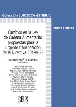 Cambios en la Ley de cadena alimentaria, de Adame Martínez, Miguel Ángel | portada del libro