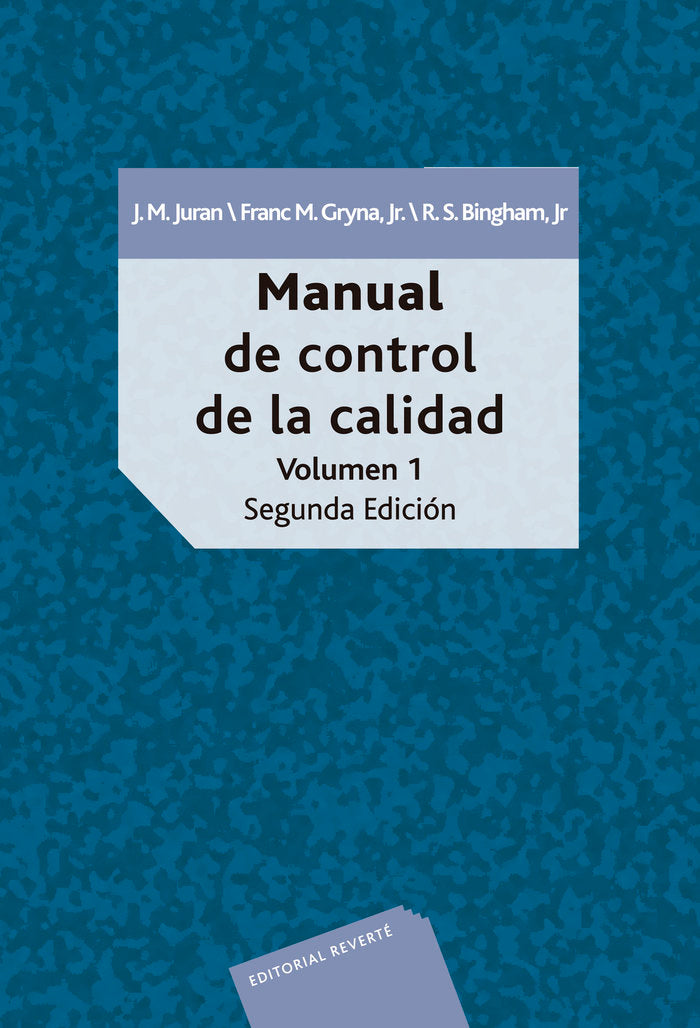 Manual de control de la calidad. Vol. 1 ., de Juran, J. M. | portada del libro