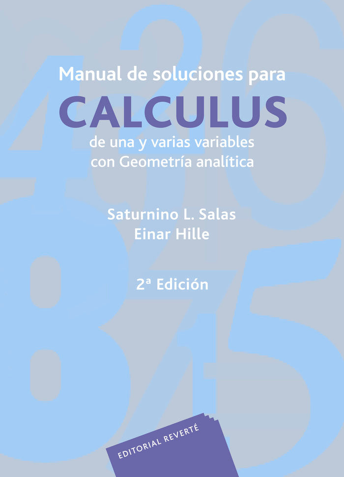 Manual de soluciones para cálculus, de Salas, Saturnino L. | portada del libro