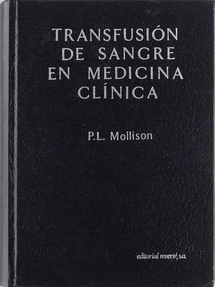 Transfusión de sangre en medicina clínica, de Mollison, P. L. | portada del libro