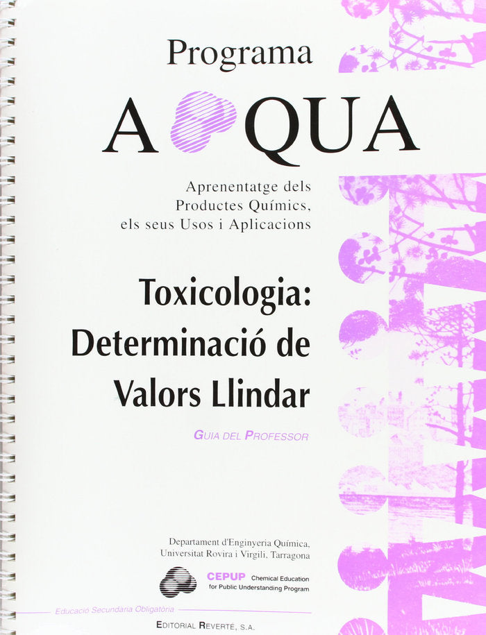 Toxicologia: Determinació de valors llindar g/p, de APQUA | portada del libro