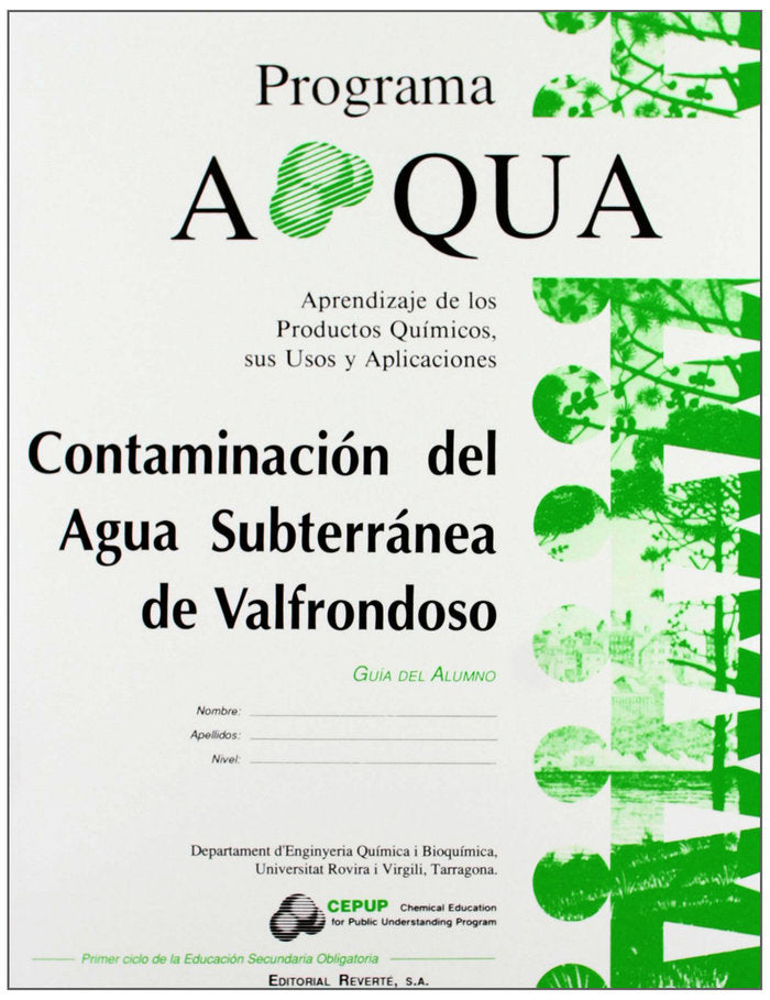 Contaminación del agua subterranea de Valfrondoso g/a, de APQUA | portada del libro