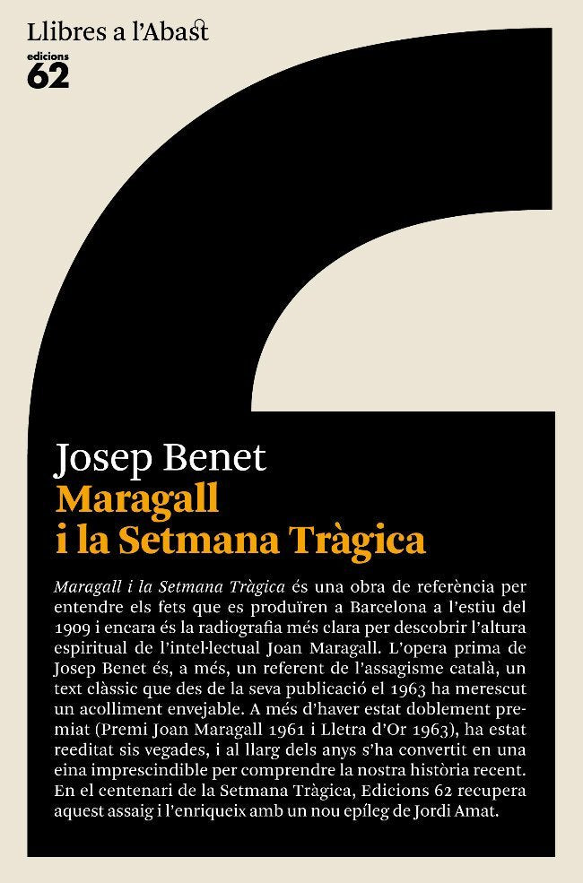 Maragall i la Setmana Tràgica, de Benet Morell, Josep | portada del libro