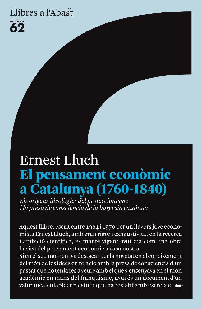 El pensament econòmic a Catalunya (1760-1840), de Lluch Martín, Ernest | portada del libro