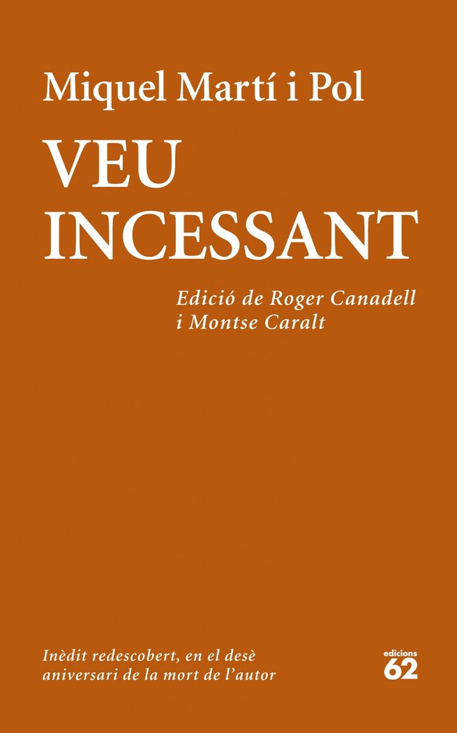 Veu incessant, de Martí I Pol, Miquel | portada del libro