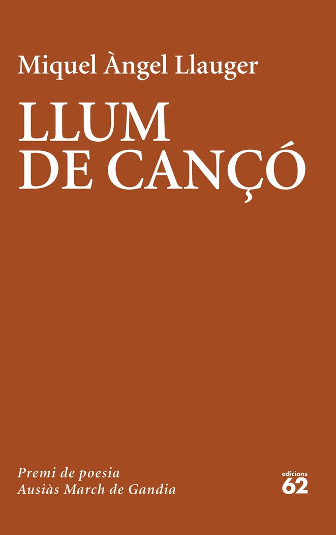 PREMI DE POESIA AUSIAS MARCH, de MIQUEL ÀNGEL LLAUGER | portada del libro