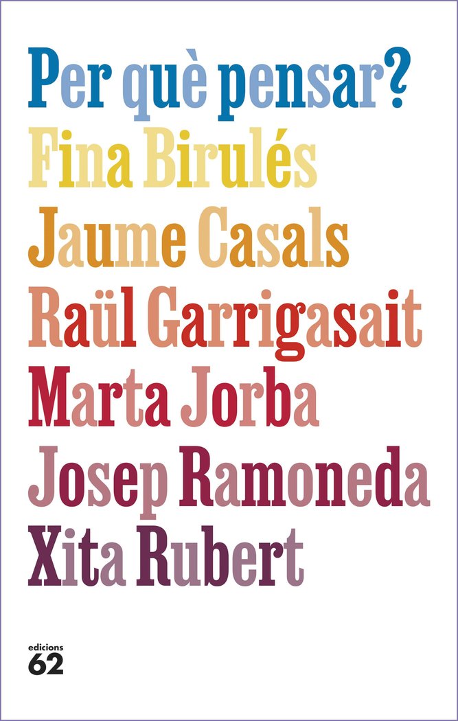 PER QUE PENSAR?, de BIRULES, FINA | portada del libro