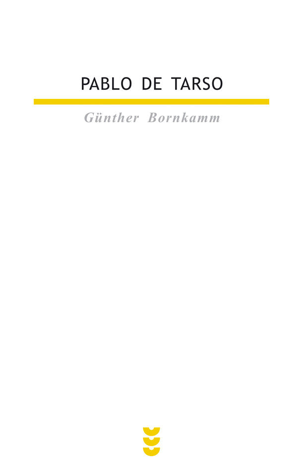 PABLO DE TARSO, de Bornkamm | portada del libro