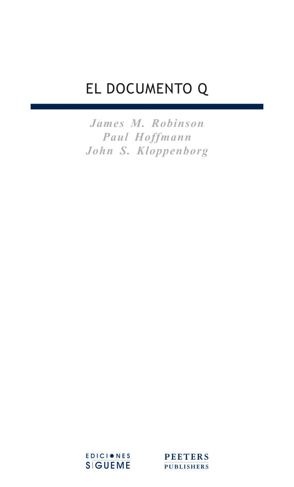 El Documento Q. Edición bilingüe, de Kloppenborg- Robinson-Hofmann | portada del libro