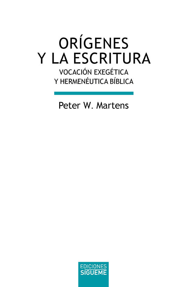 ORIGENES Y LA ESCRITURA, de Martens | portada del libro