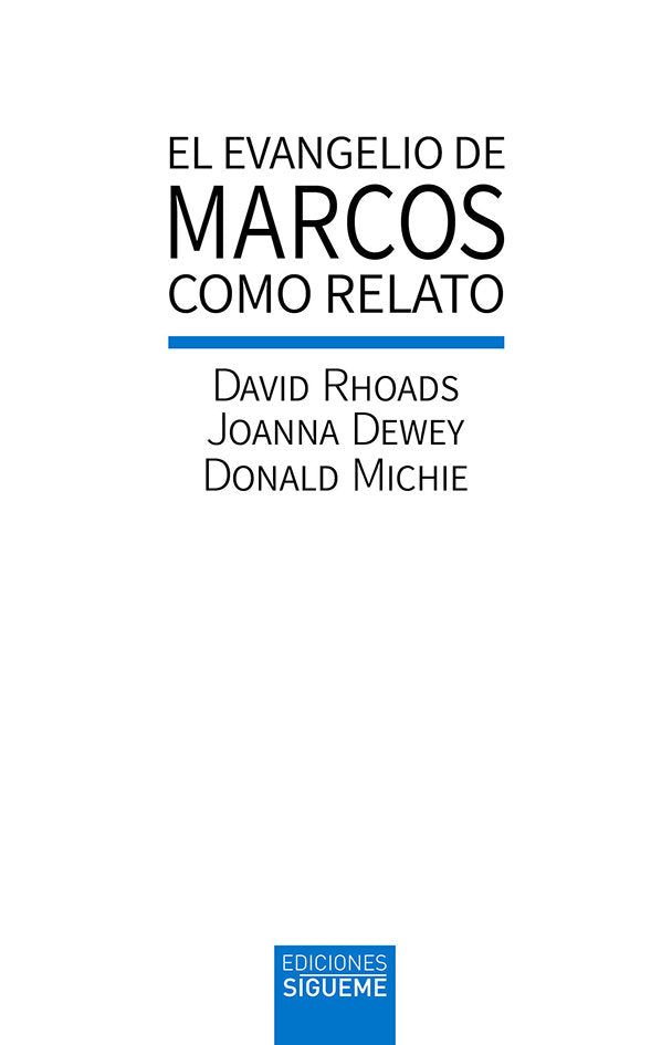 El evangelio de Marcos como relato, de Rhoads | portada del libro